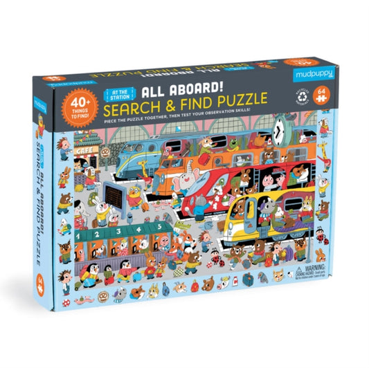 Illustrated By Maria - All Aboard! Train Station 64 Piece Search & Fin