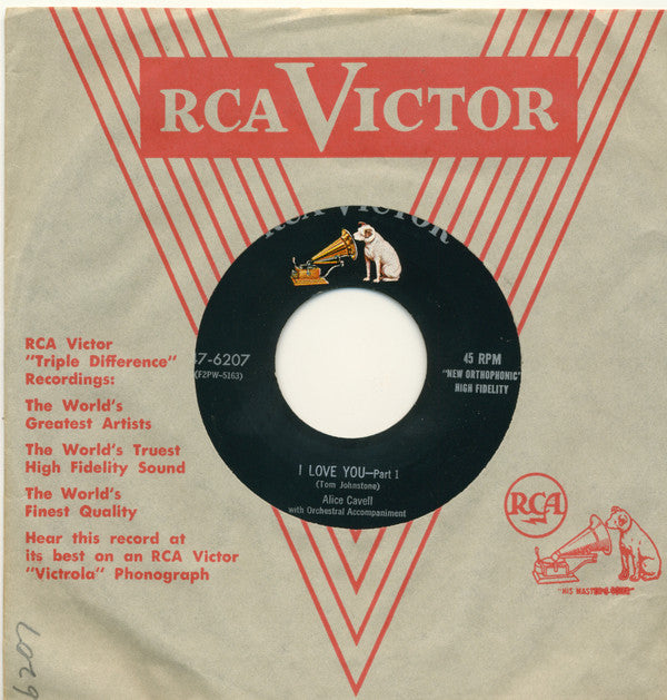 Alice Cavell - I Love You Part 1 & 2 - Used Vinyl Record 7"