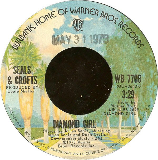 Seals & Crofts - Diamond Girl - Used Vinyl Record 7"