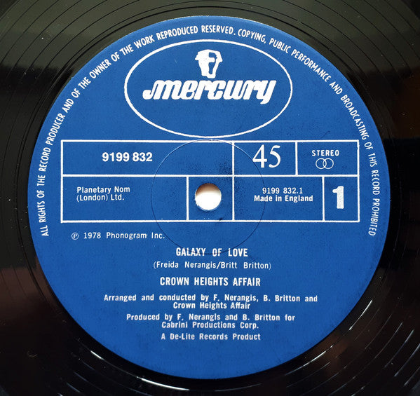 Crown Heights Affair - Galaxy Of Love - Used Vinyl Record 12"