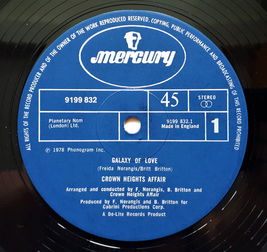 Crown Heights Affair - Galaxy Of Love - Used Vinyl Record 12"