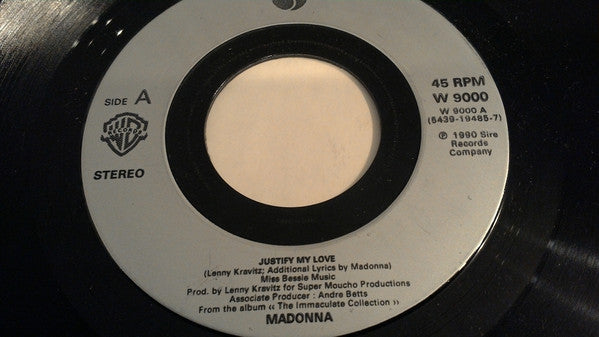 Madonna - Justify My Love - Used Vinyl Record 7"