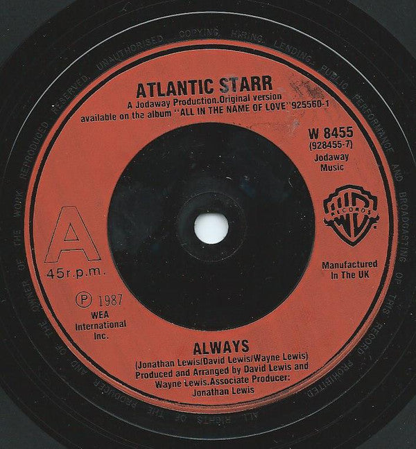 Atlantic Starr - Always - Used Vinyl Record 7"