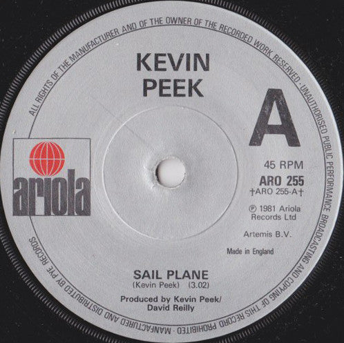 Kevin Peek - Sail Plane - Used Vinyl Record 7"