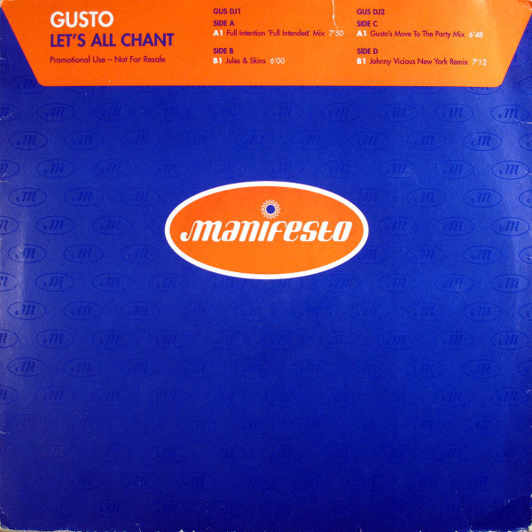 Gusto - Let's All Chant - Used Vinyl Record 12"