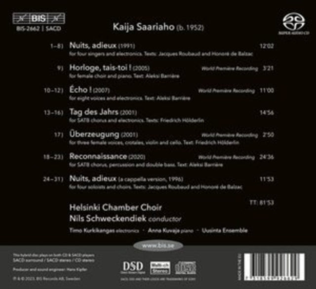 KAIJA SAARIAHO - RECONNAISSANCE - CD