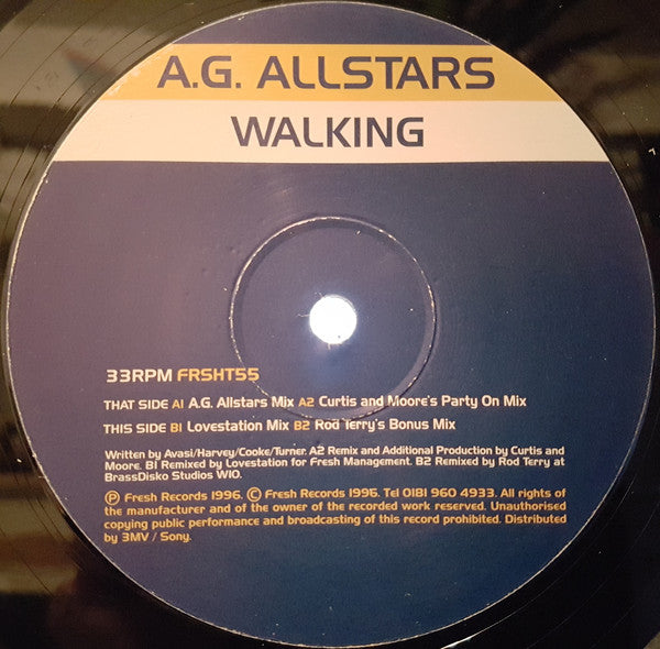 A.G. Allstars - Walking - Used Vinyl Record 12"