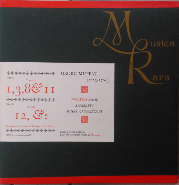 Georg Muffat - Toccatas From The Apparatus Musico - Organisticus - Us