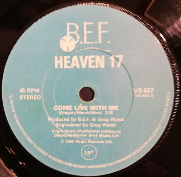 Heaven 17 - Come Live With Me - Used Vinyl Record 7"