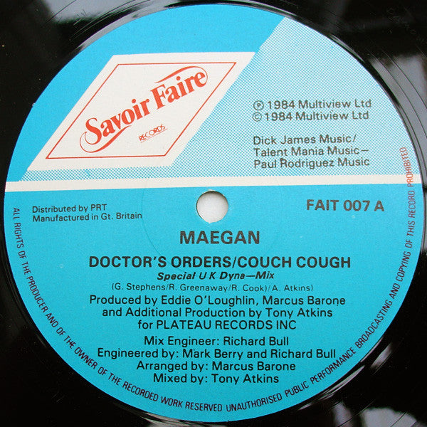Maegan - Doctor's Orders/Couch Cough - Used Vinyl Record 12"
