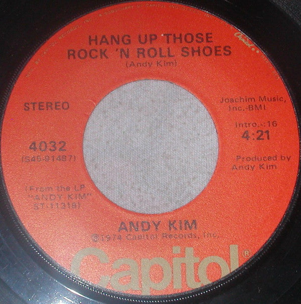 Andy Kim - Hang Up Those Rock 'N' Roll Shoes - Used Vinyl Record 7"