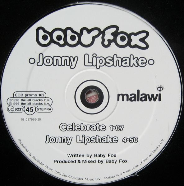 Baby Fox - Jonny Lipshake - Used Vinyl Record 12"