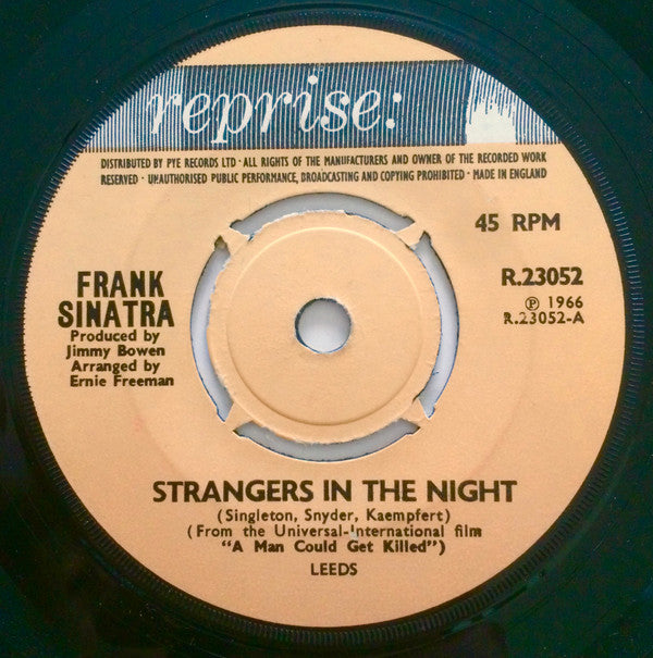 Frank Sinatra - Strangers In The Night - Used Vinyl Record 7"