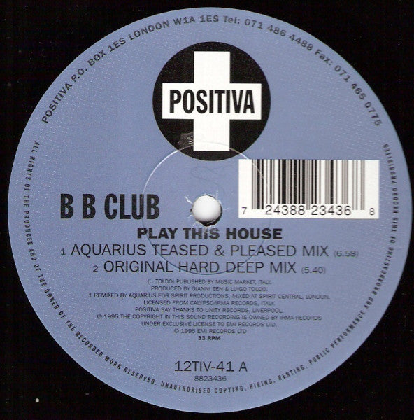Bum Bum Club - Play This House - Used Vinyl Record 12"