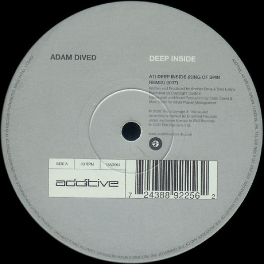 Adam Dived - Deep Inside - Used Vinyl Record 12"