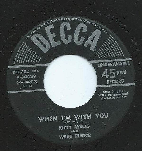 Kitty Wells - When I'm With You / One Week Later - Used Vinyl Record