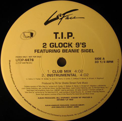T.I. - 2 Glock 9's - Used Vinyl Record 12"