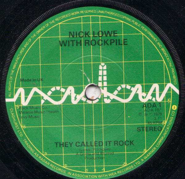 Nick Lowe - I Love The Sound Of Breaking Glass - Used Vinyl Record 7"