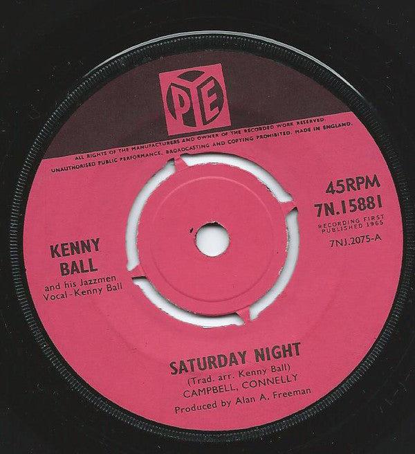 Kenny Ball - Saturday Night - Used Vinyl Record 7"