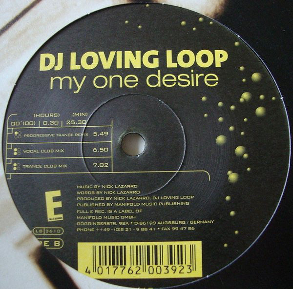 Loving Loop - My One Desire - Used Vinyl Record 12"