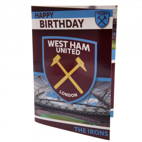 West Ham United FC - Musical Birthday Card - Cards & Gift Wrap
