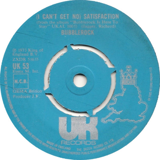 Bubblerock - (I Can't Get No) Satisfaction - Used Vinyl Record 7"