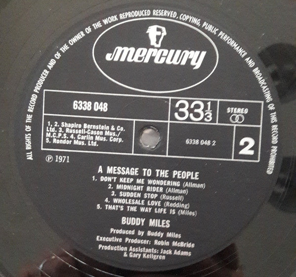 Buddy Miles - A Message To The People - Used Vinyl Record