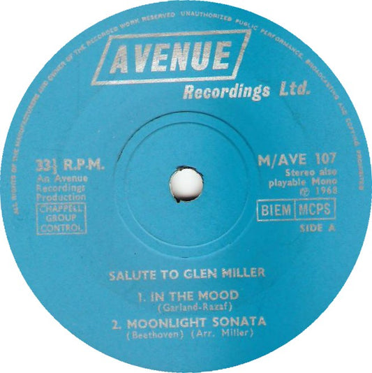 Glenn Miller - Salute To Glen Miller - Used Vinyl Record 7"