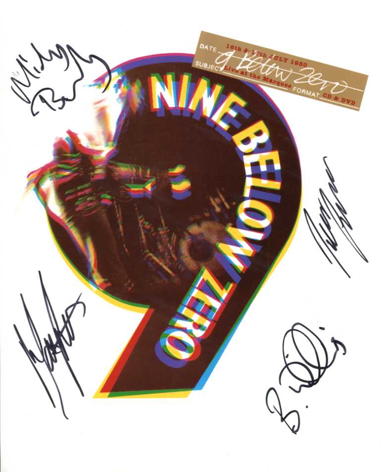 Nine Below Zero - Signed Photo 10" x 8" - Used autograph