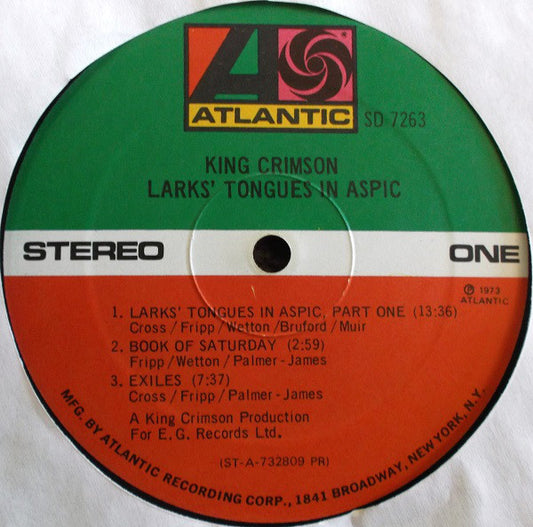 King Crimson - Larks' Tongues In Aspic - Used Vinyl Record