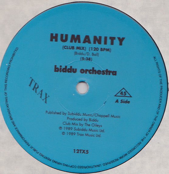 Biddu Orchestra - Humanity - Used Vinyl Record 12"