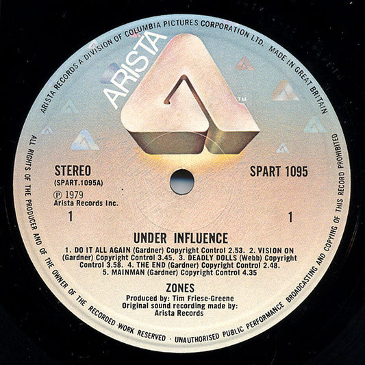 Zones - Under Influence - Used Vinyl Record