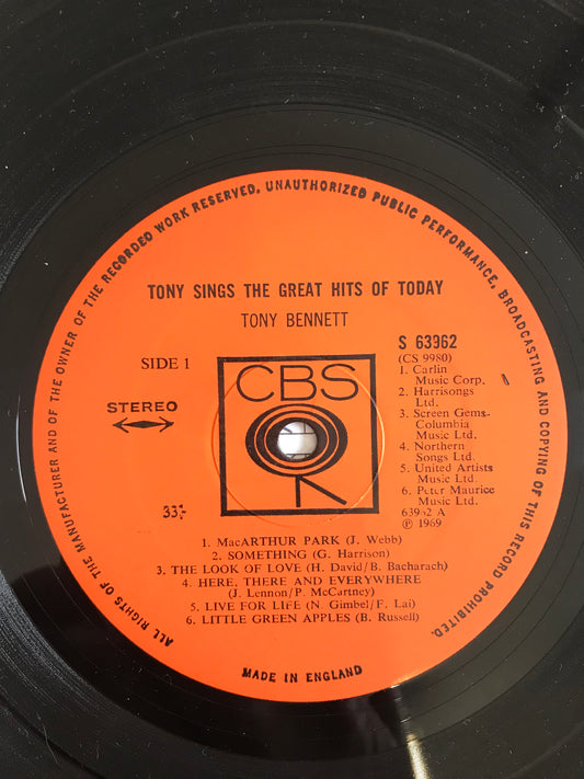 Tony Bennett - Tony Sings The Great Hits Of Today - Used Vinyl Record
