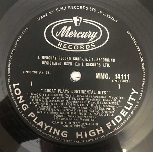 Xavier Cugat And His - Cugat Plays Continental Hits - Used Vinyl Reco