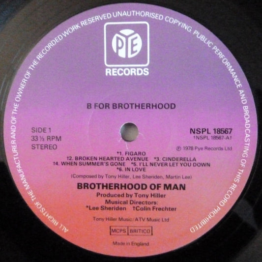 Brotherhood Of Man - B For Brotherhood - Used Vinyl Record