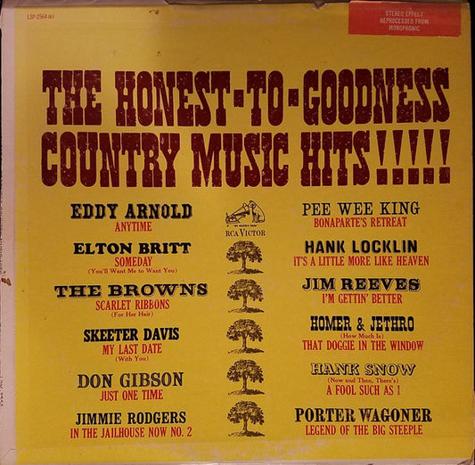 Various - The Honest-To-Goodness Country Music Hits!!!!! - Used Vinyl