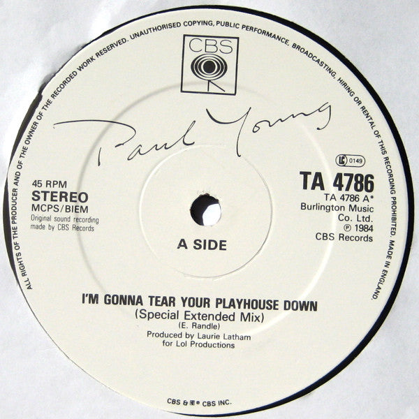Paul Young - I'm Gonna Tear Your Playhouse Down (Special Extended Mix