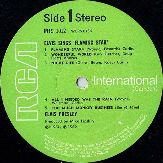 Elvis Presley - Elvis Sings 'Flaming Star' - Used Vinyl Record