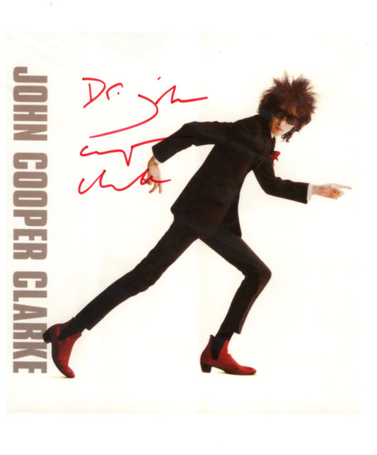 John Cooper Clarke - Signed Photo 10" x 8" - Used autograph