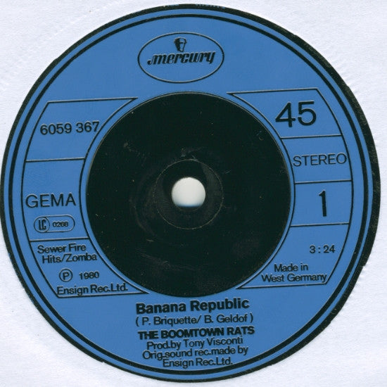 The Boomtown Rats - Banana Republic - Used Vinyl Record 7"