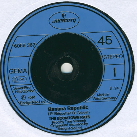 The Boomtown Rats - Banana Republic - Used Vinyl Record 7"