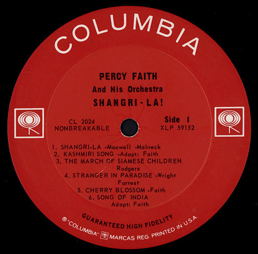 Percy Faith & His Or - Shangri-La! - Used Vinyl Record