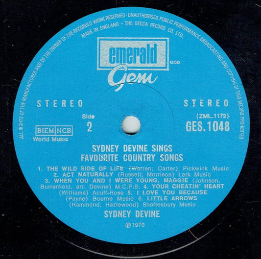 Sydney Devine - Sydney Devine Sings Favourite Country Songs - Used Vi