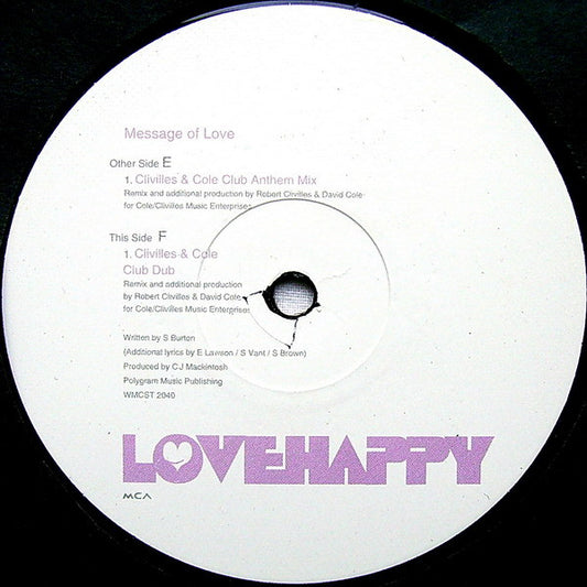 Love Happy - Message Of Love - Used Vinyl Record 12"