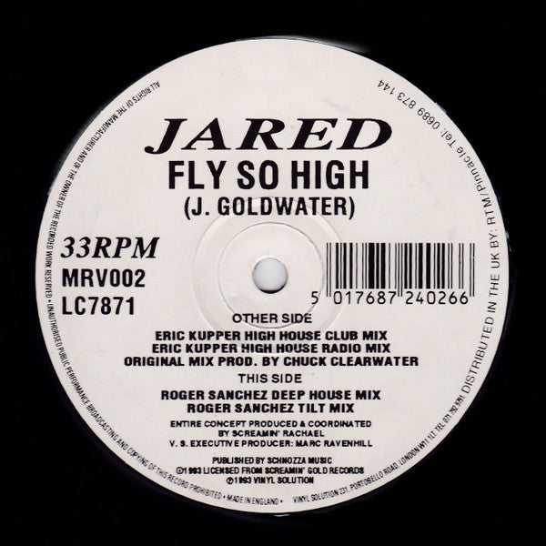 Jared - Fly So High - Used Vinyl Record 12"