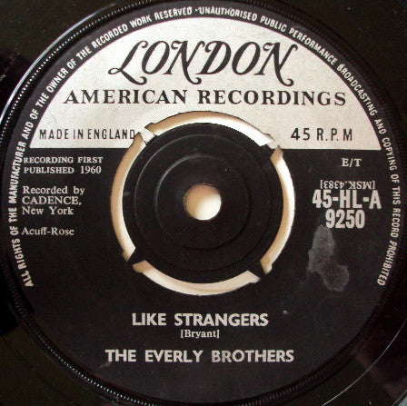 Everly Brothers - Like Strangers / Leave My Woman Alone - Used Vinyl