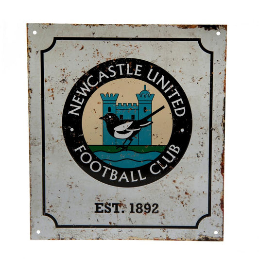 Newcastle United FC - Retro Logo Sign - New Metal Signs