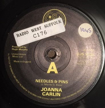 Joanna Carlin - Needles And Pins - Used Vinyl Record 7"