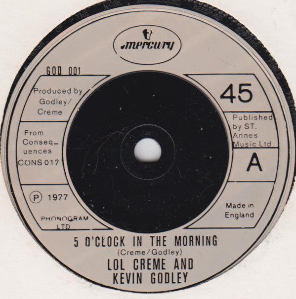 Godley & Creme - 5 O'Clock In The Morning - Used Vinyl Record 7"