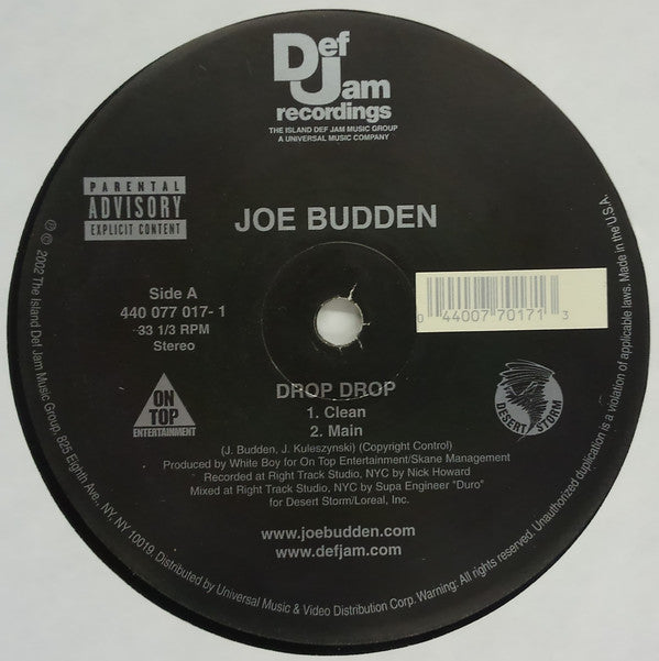 Joe Budden - Drop Drop - Used Vinyl Record 12"